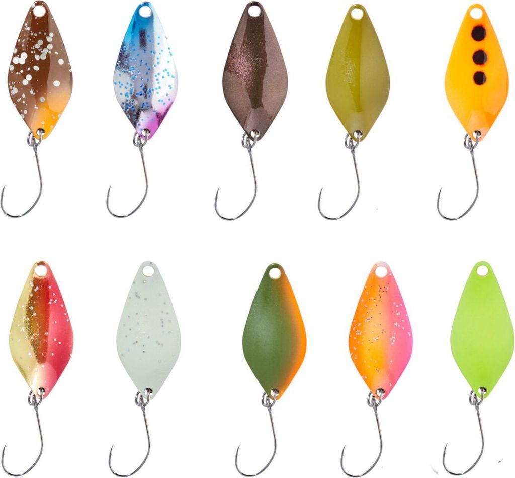 Balzer Spoon Chicco 2cm 0,8g - Forellenspoon, Farbe:Rot-Goldfarben-Glitter