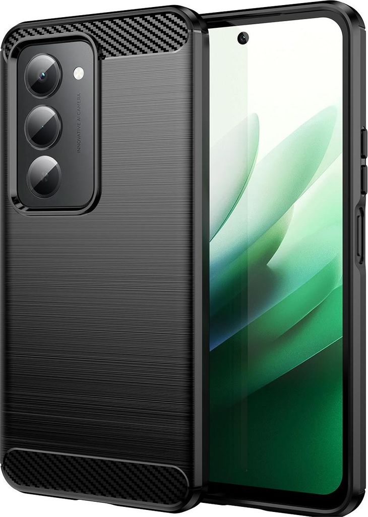 Hülle für Xiaomi Redmi 15 - Phonesta Carbon Silikon Back Cover - Schwarz