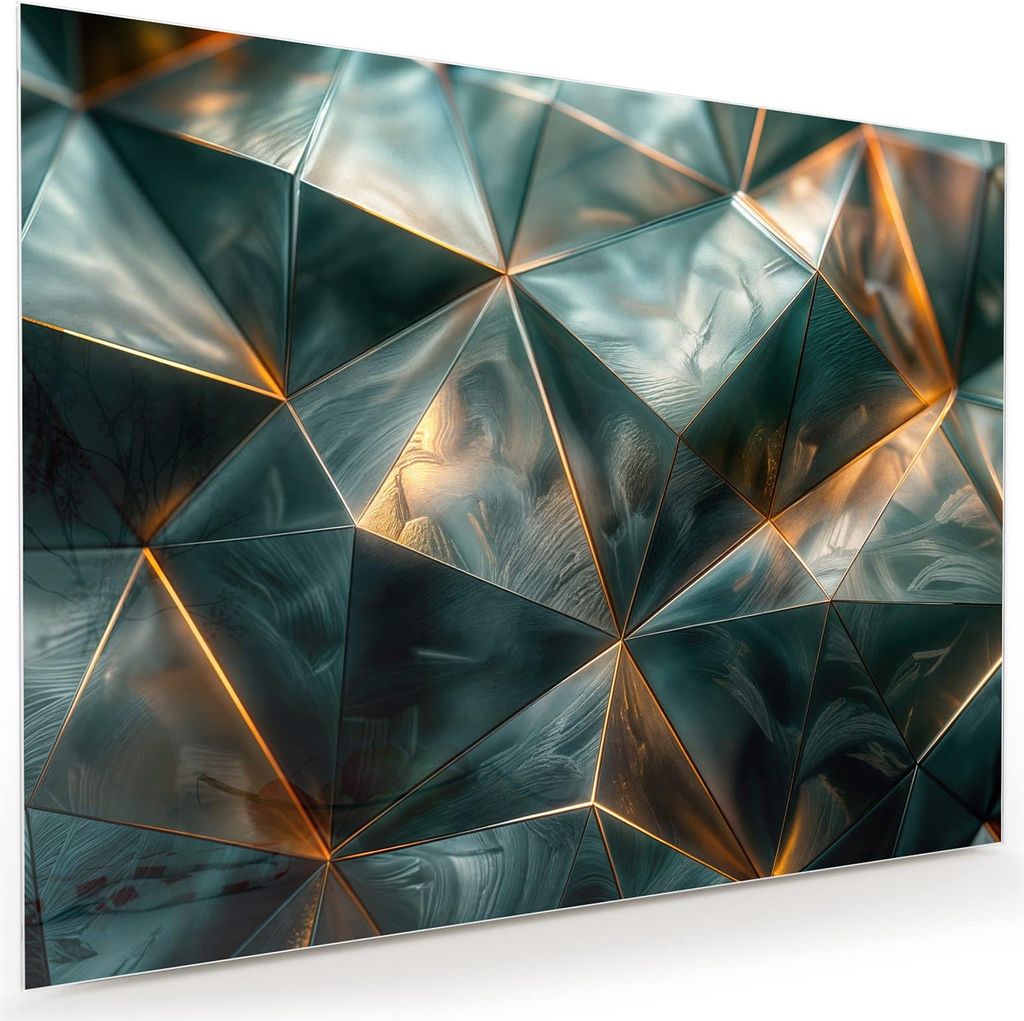 Glasbild 120x90cm in XXL für Wohnzimmer, Schlafzimmer Motiv Kunstvolle Geometrie