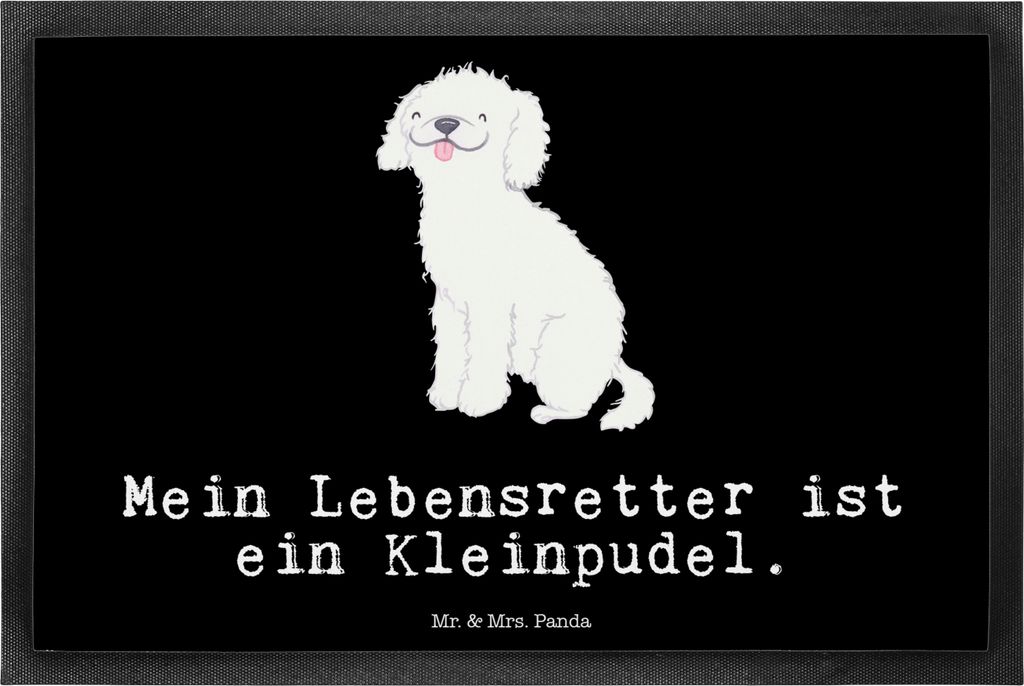 Mr. & Mrs. Panda fußmatte Kleinpudel Lebensretter 40 x 60 cm - Schwarz - Geschenk, Pudel, Türvorleger, Bodenvorleger, Schmutzfangmatte, Vorleger,...