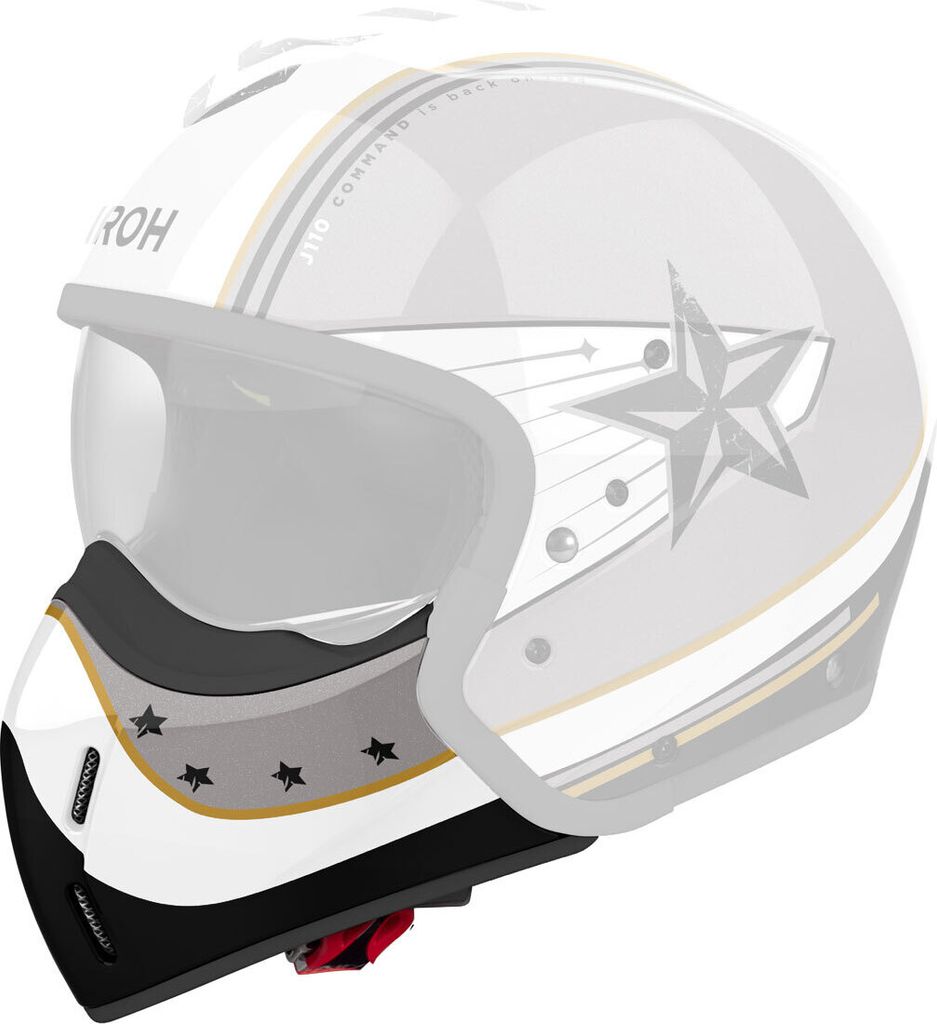 Kinnriemen Airoh J 110 Command Weiß Grau Gold Glitzer Helm