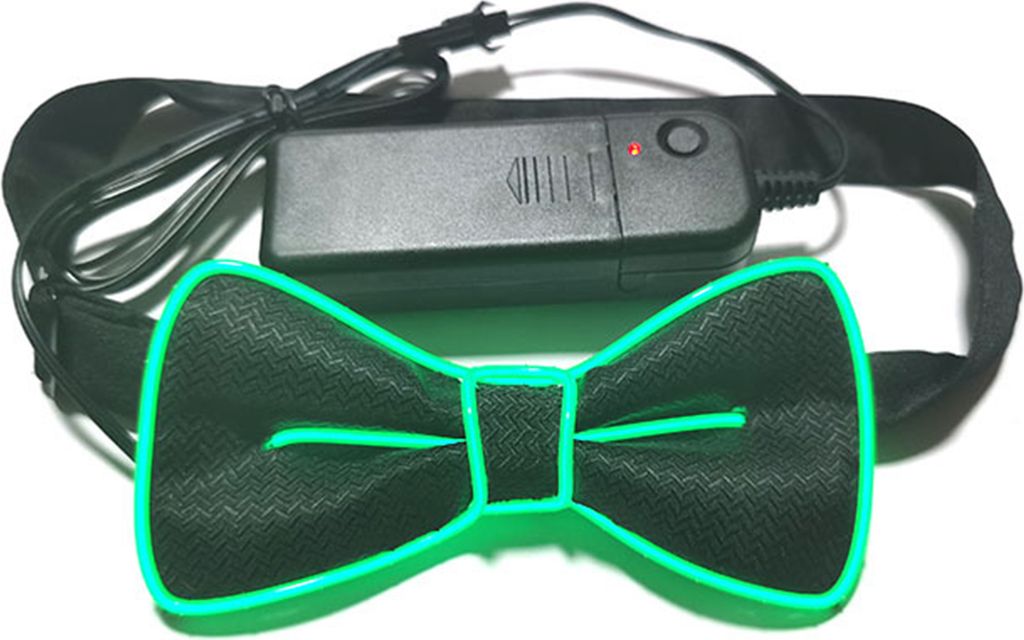 LED -Fliegekrawatte leuchten im dunklen verstellbaren Knopf Verschiedene Lichtmodi für Partys Hochzeiten Halloween Cosplay-Grün