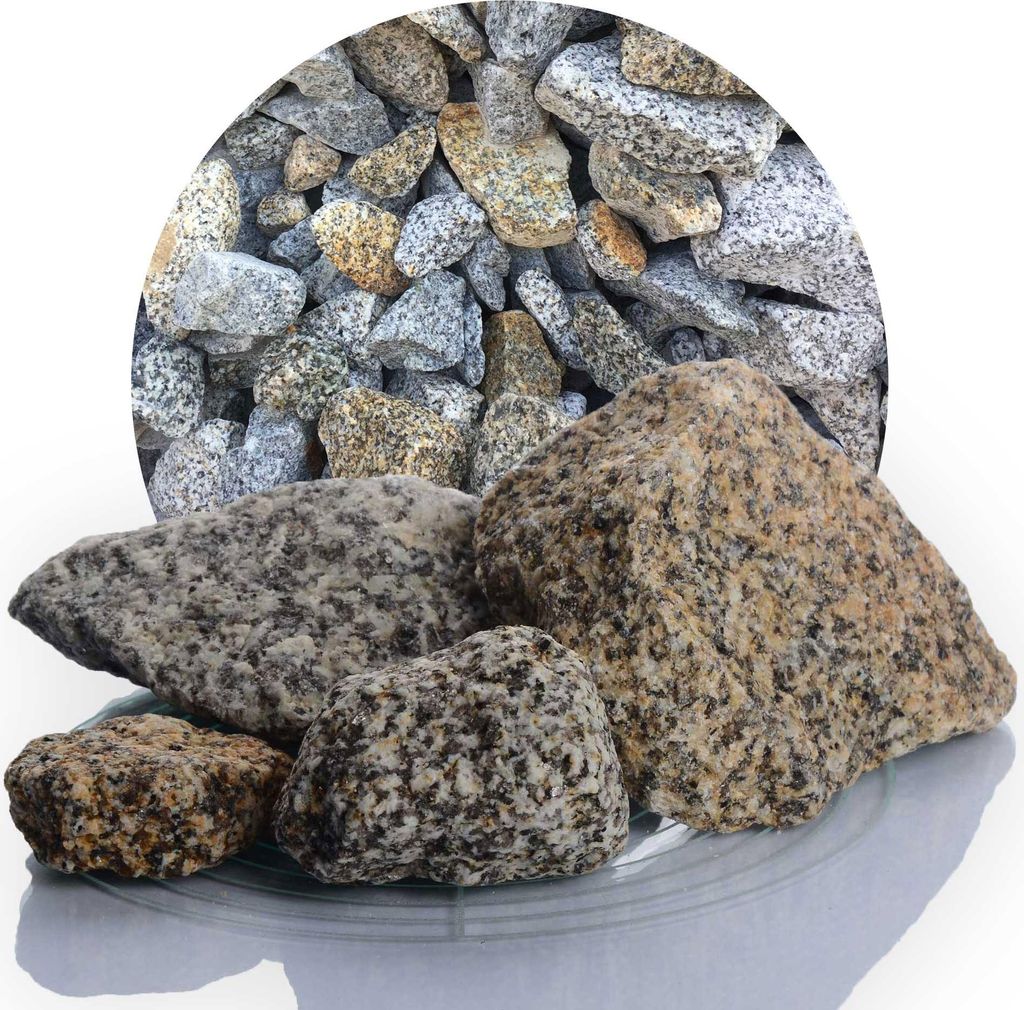 Schicker Mineral-Granit Ziersplitt gelb-grau 25 kg-60-120mm