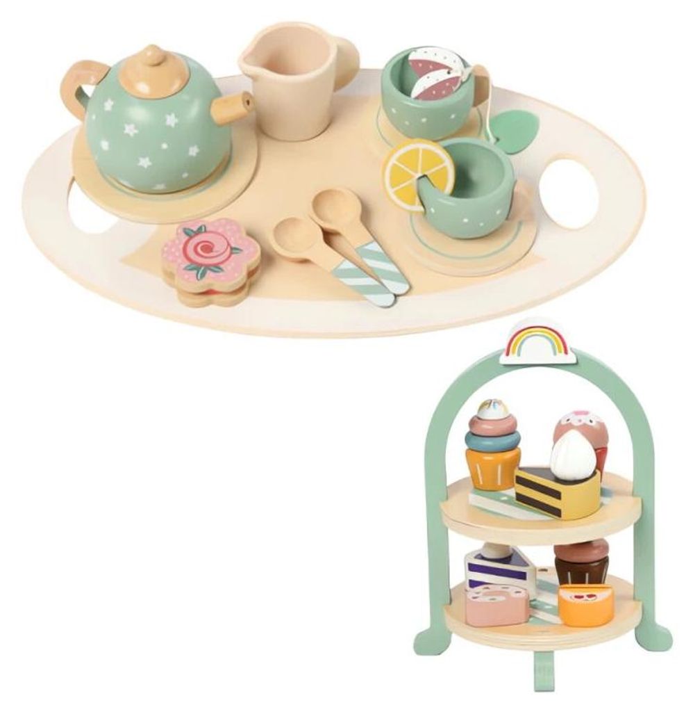 Kruzzel 26418: Kinderspielzeug, ein Tee-Set aus Holz mit Produktbild 