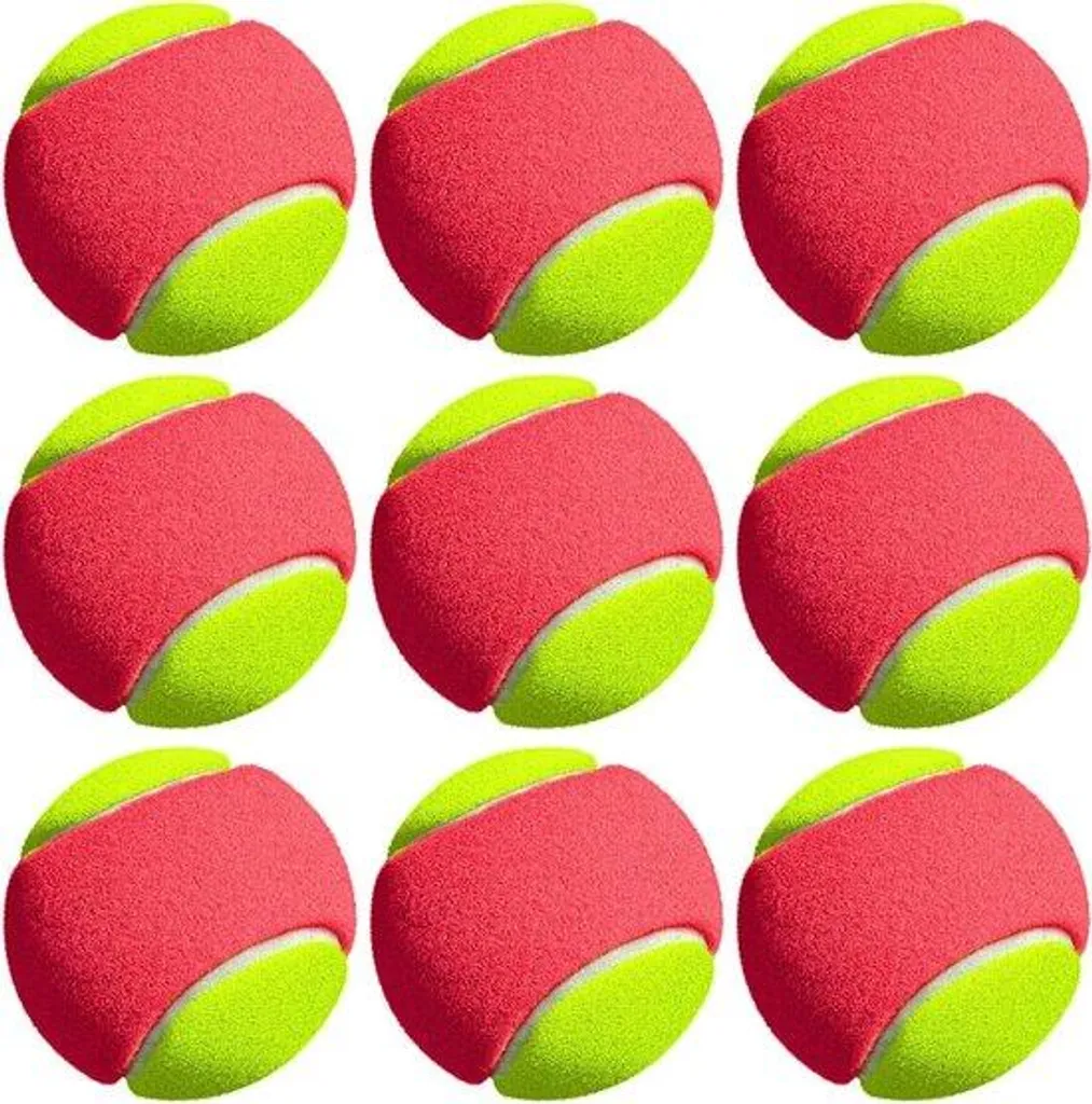 Balles de tennis orange lot de 9 pour enfants et débutants niveau 2