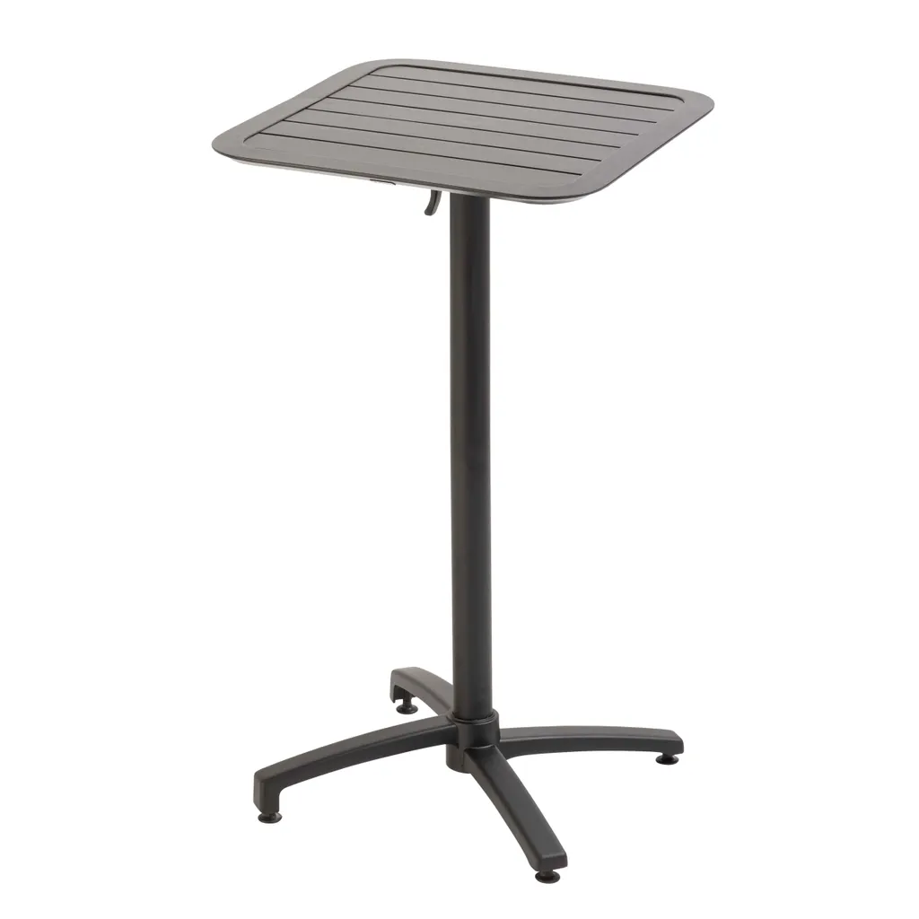 Table haute 60x60 inclinable noire : fini l'encombrement sur terrasse