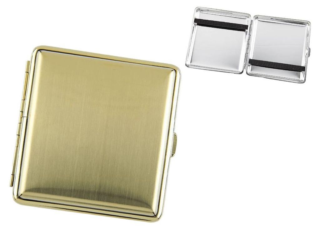 Angelo Metall Zigarettenetui, Gold mit Gummibändern für bis Produktbild 