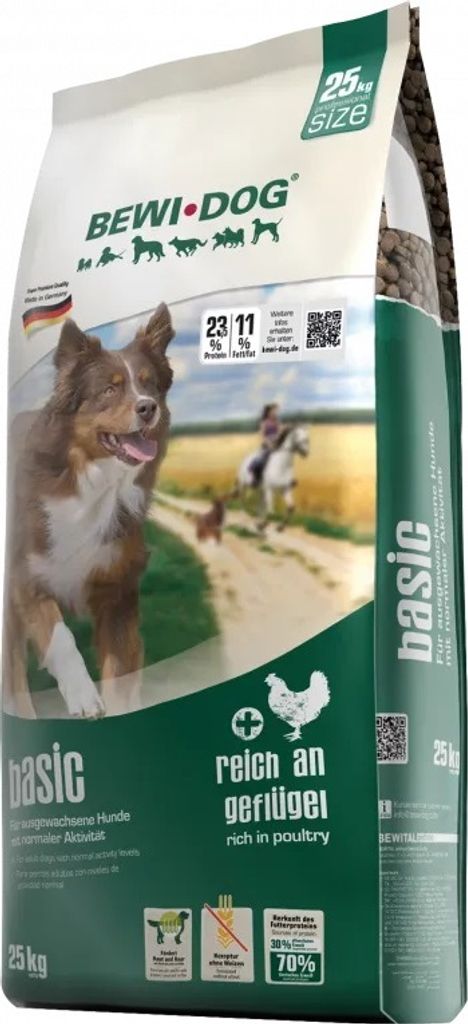 Bewi DOG Basic 25kg, Adult, Mais, Geflügel, 25 kg