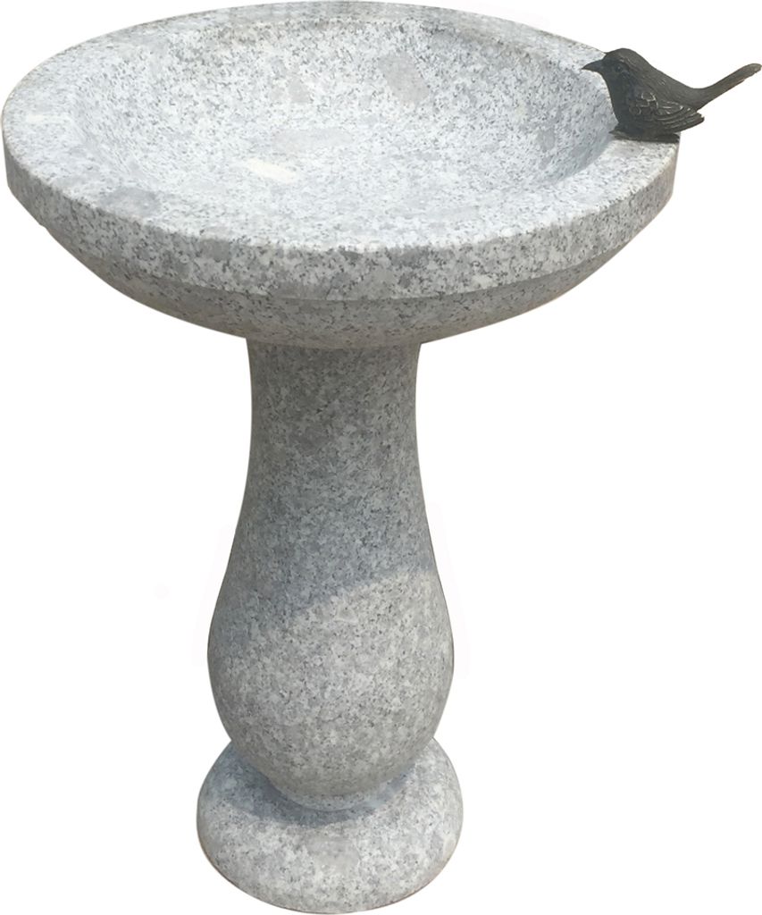 Dehner Vogeltränke mit Vogel, Ø 42 cm, Höhe 57 cm, Produktbild 