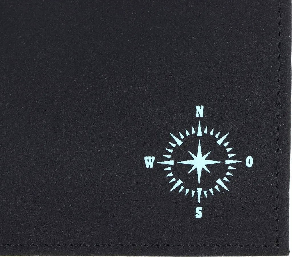 Oxmox Portafello RFID: Kombibörse Crab Print, Nero/Celeste, Compatto E Organizzato