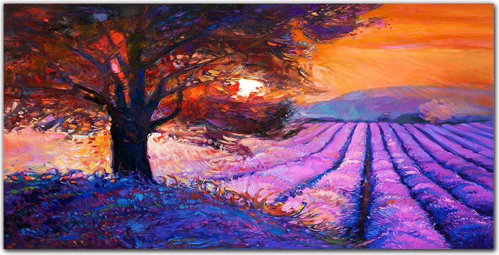 Coloray Bild aus Acryl 140 cm x 70 cm - Bild auf Acrylglas Gehärtetes Acryl Wohnzimmer Dekoration Wanddekoration Küche - Blumen Sonnenuntergang