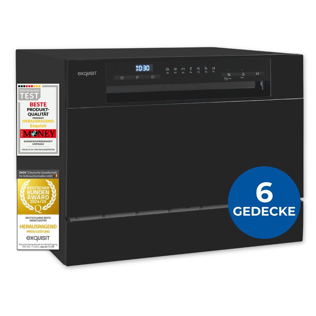 Exquisit Geschirrspüler GSP5206-030D schwarz | Spülmaschine Produktbild 