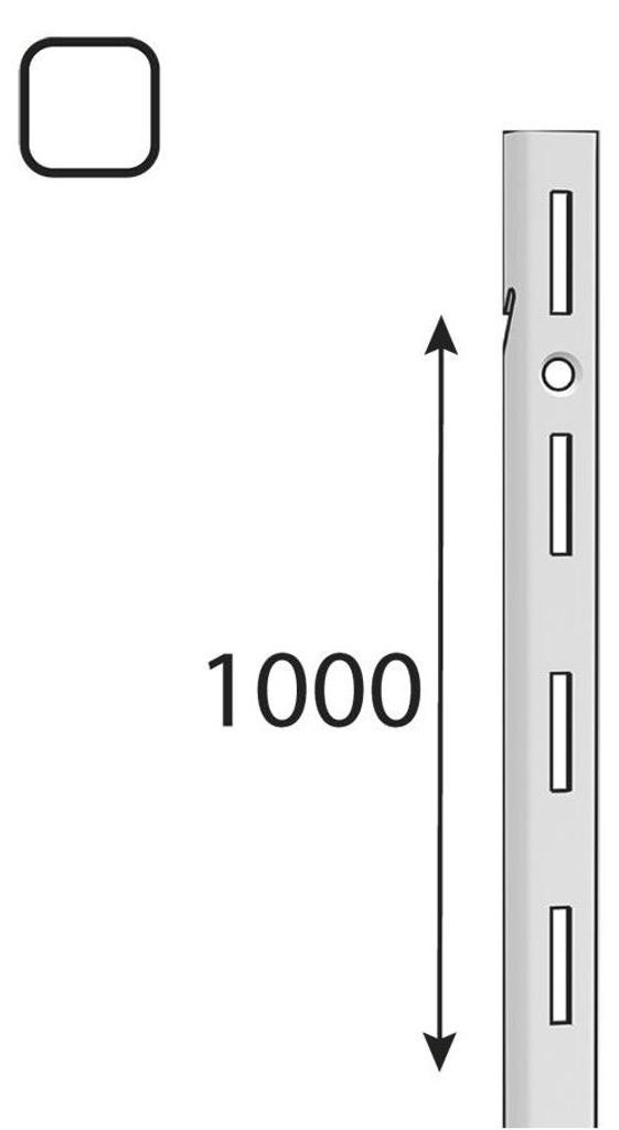 INTEGRI Weiss Einzel-Wandschiene 1000mm Garderobensystem Regalsystem Wandmontage Stahl