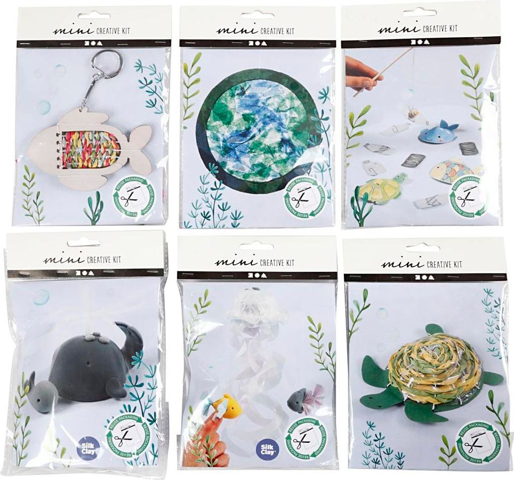 Creativ Company Bastelset Recycle Natur 6-teiliges DIY Set