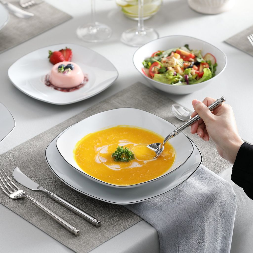 MALACASA, Serie Elisa, Kombiservice mit schwarzem Streife, Produktbild 4