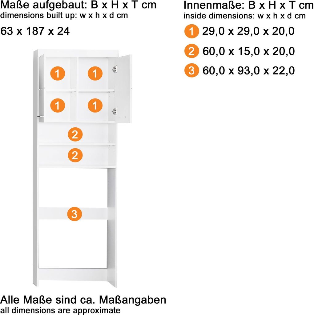 trendteam Bad Waschmaschinenüberbau Amanda Weiß Produktbild 5