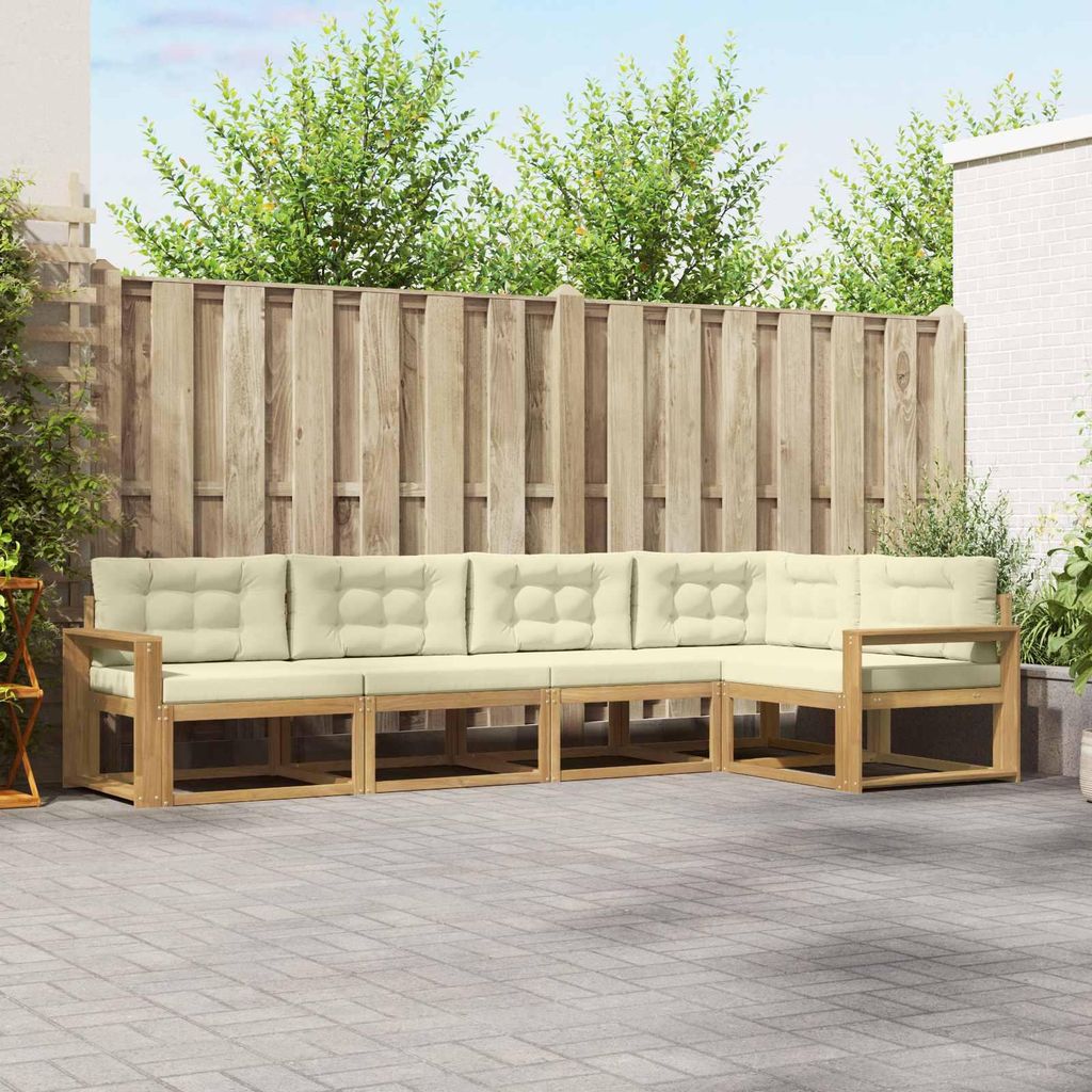 Möbel Outdoor-Sofagarnitur mit Kissen 4 pcs Weiß und Creme PolyesterGartensofas - Gartensofas c2606