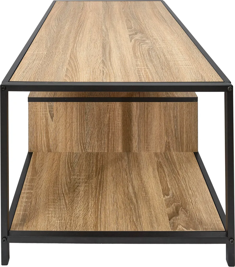 Table de Salon Edison rectangulaire avec plateau robuste décor chêne