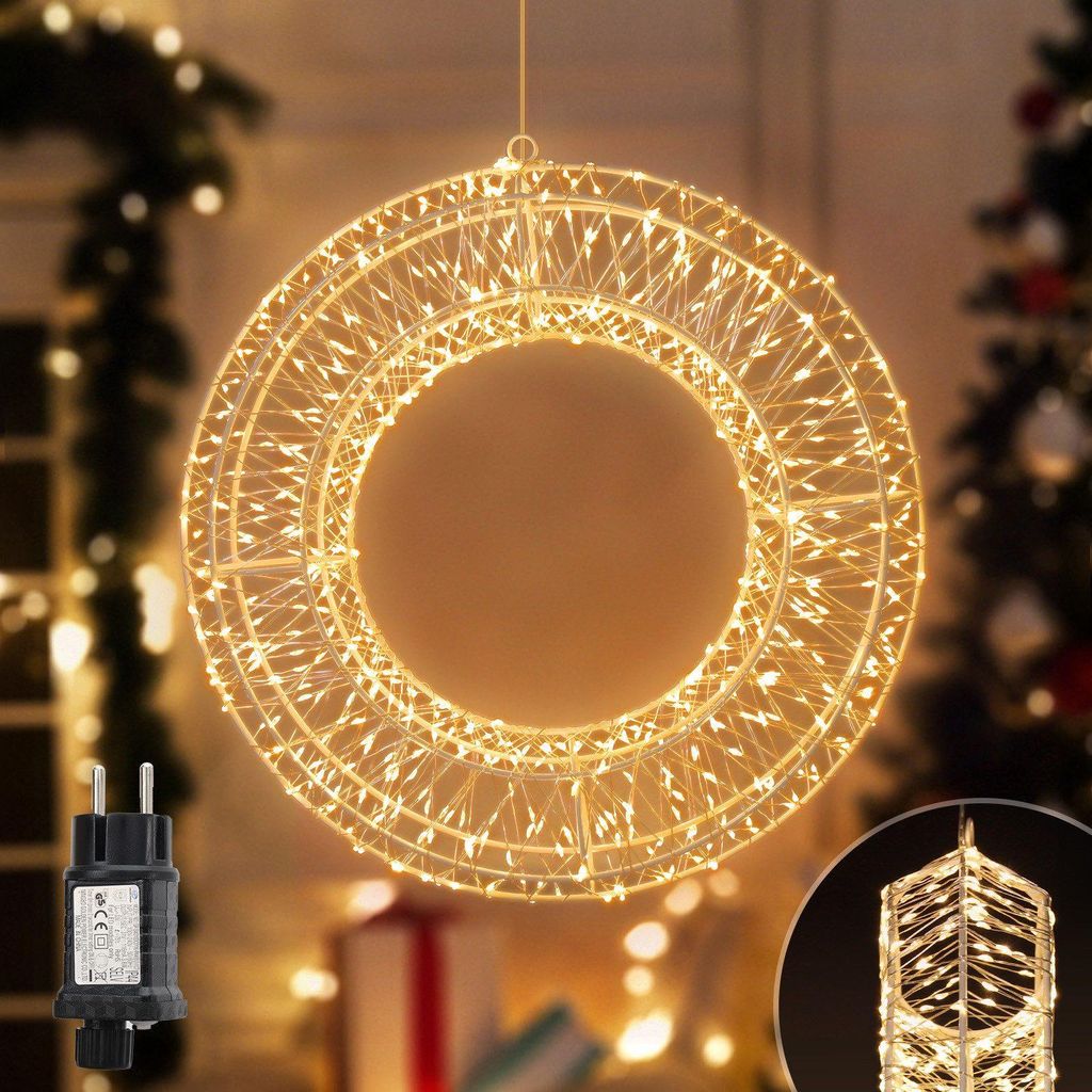 Świąteczna girlanda LED, wieniec świąteczny LED o średnicy Zdjęcie produktu 
