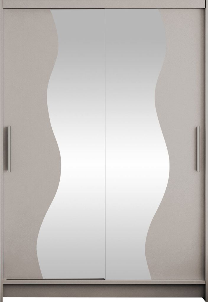 MIRJAN24 Schiebetürenschrank Miami S, Stilvoll Schlafzimmer Kleiderschrank, Garderobe (Farbe: Cashmere, ohne Beleuchtung)