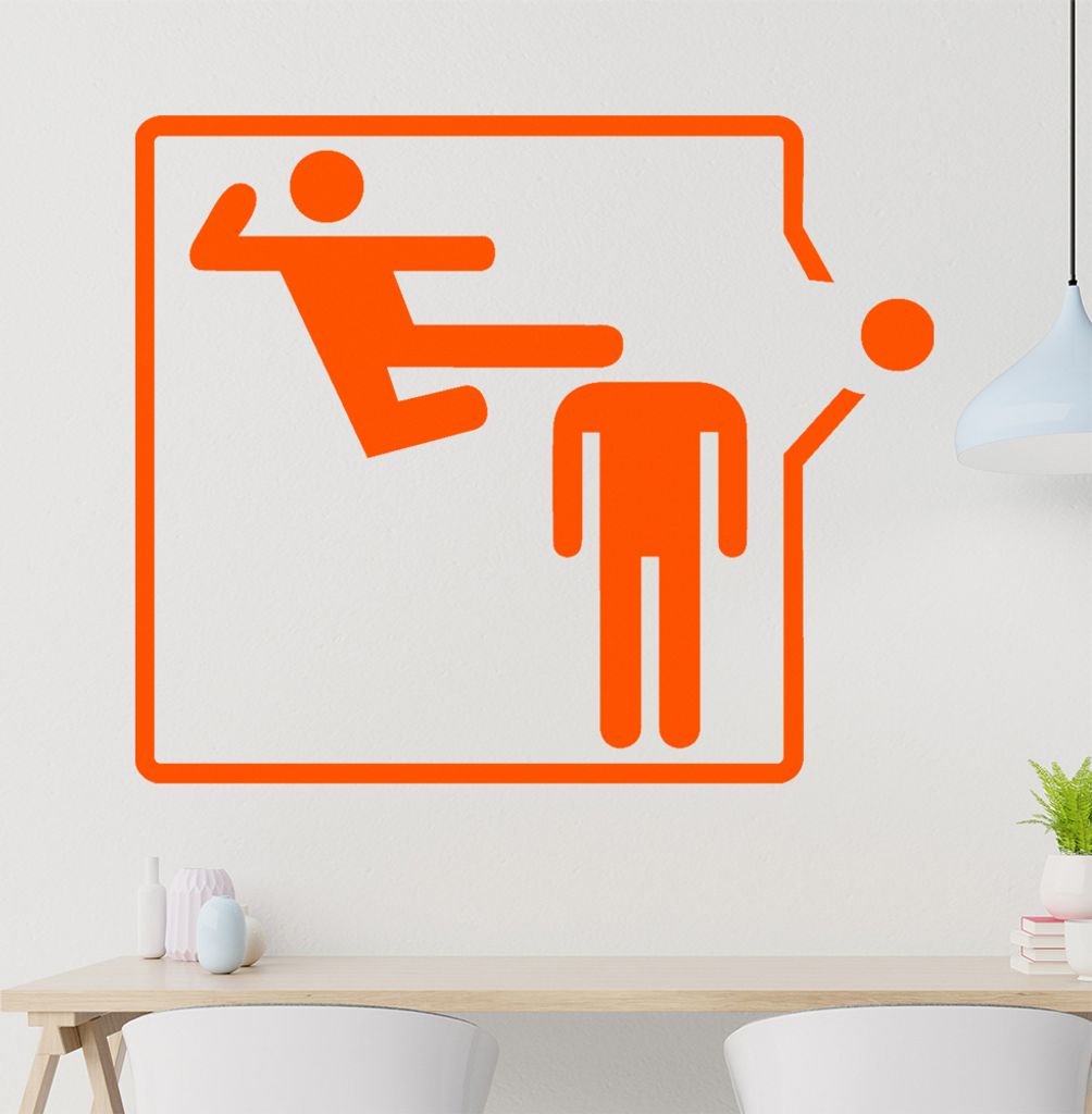 Achtung ! Kick Wandtattoo in 6 Größen - Wandaufkleber Wall Sticker - Dekoration, Küche, Wohnzimmer, Schlafzimmer, Badezimmer