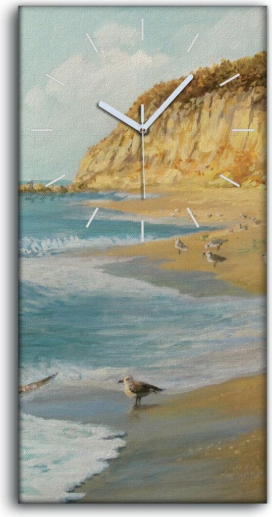 Dekor Leinwand Uhr Wandbilder Kunstdruck 30x60 Kunst Das Gemälde der Strandmöwen - weiße Hände