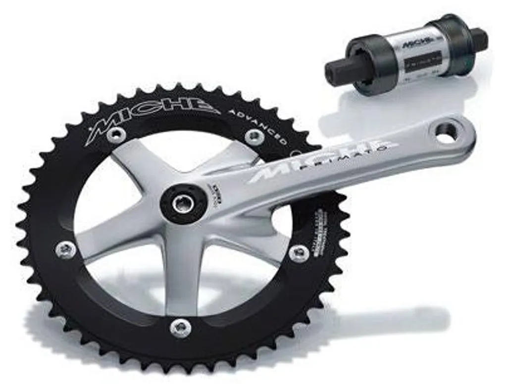 Pédalier Miche Pista Avancé pour Vélo Fixie et Piste Argent 49T 167mm