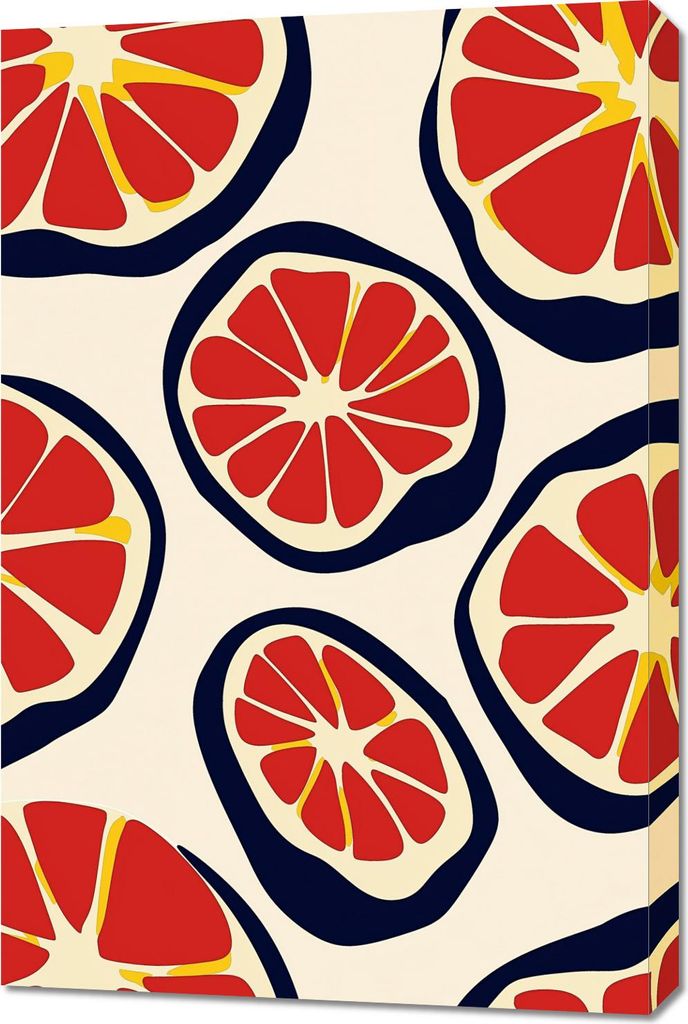 Bild 60x90cm Modern Früchte und Grapefruit Pop Art Vintage für das Wohnzimmer