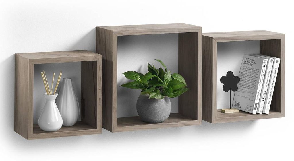 Wandregale, 3er-Set, quadratisch Produktbild 