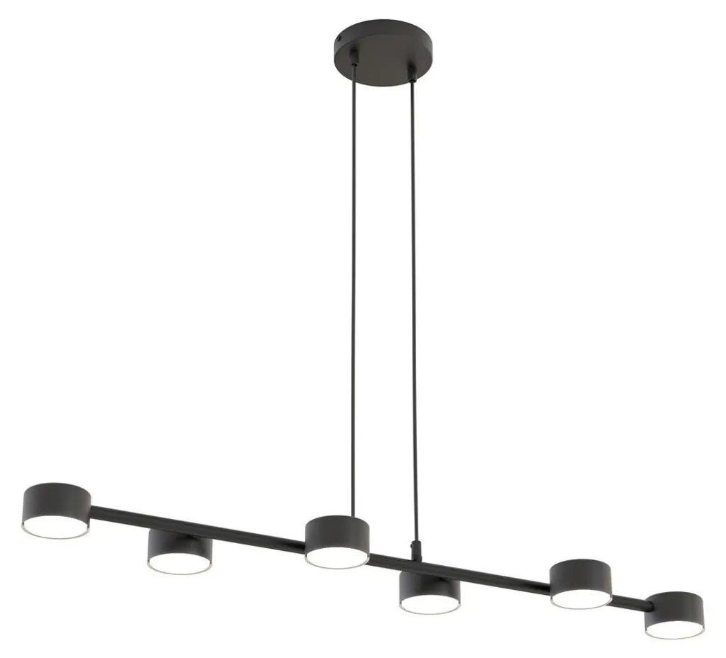 Suspension MEGARA noire Emibig 6xGX53 métal design 140x95x19 cm IP20