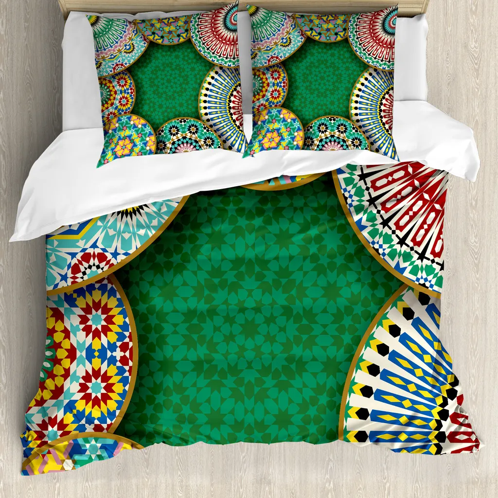 ABAKUHAUS Set Copripiumino Hippie Matrimoniale: Stile Retrò e Comfort