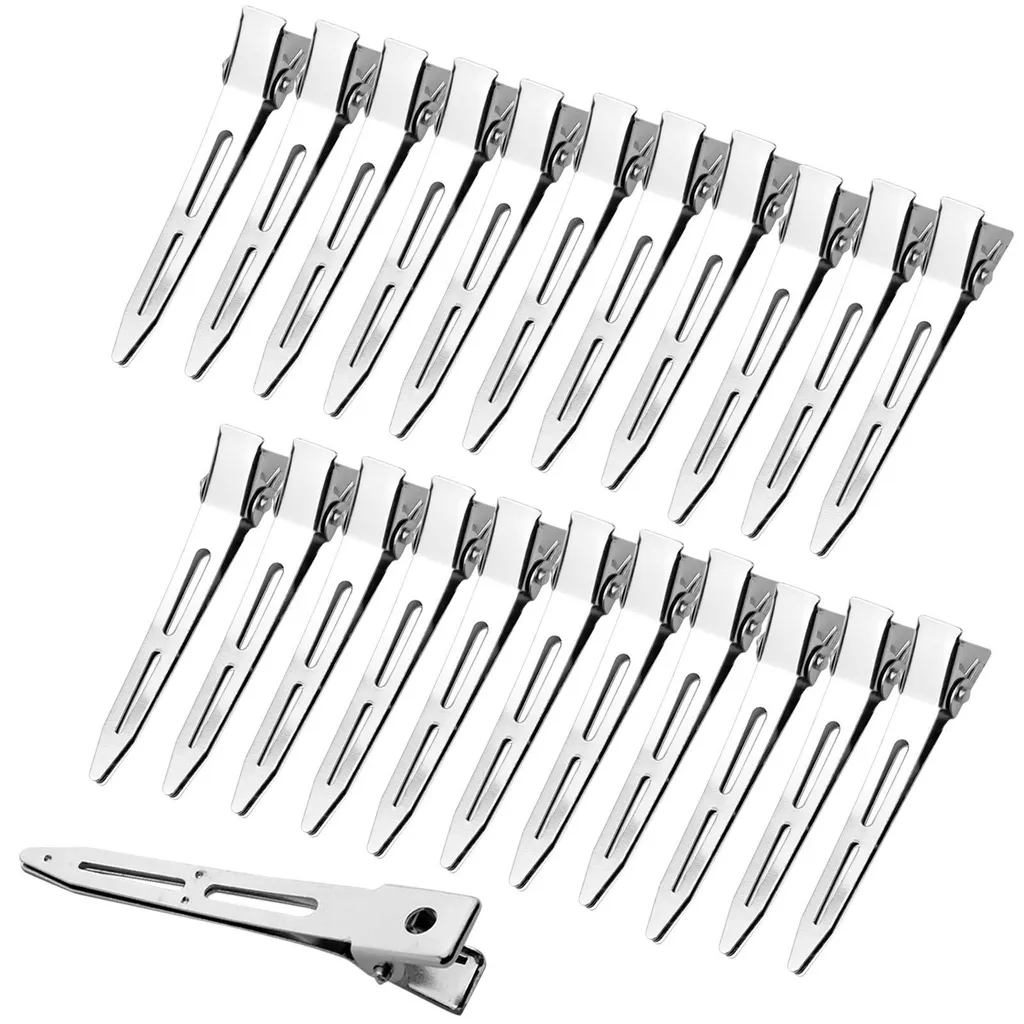 Barrettes pour Sectionnement et Coiffure - Lot de 50 Pinces Métal Argent