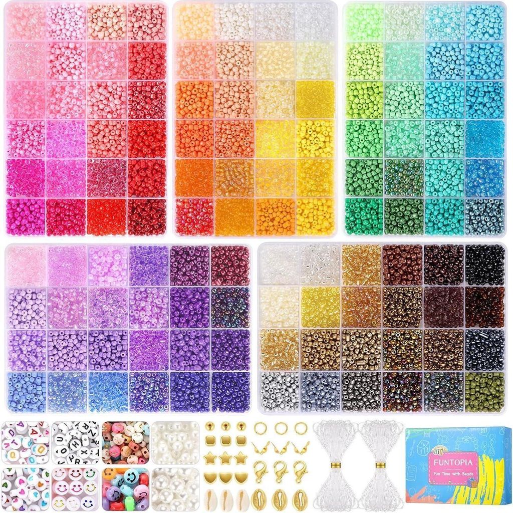 Funtopia 4mm Perlen Set, 120 Farben für Armbänder & Produktbild 