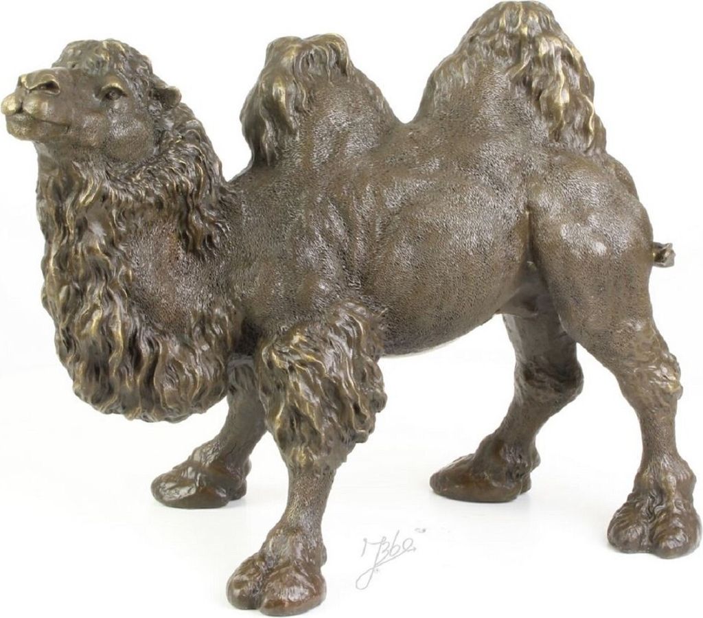 Casa Padrino Luxus Bronzefigur Kamel Bronze / Gold 44 x H. 34 cm - Edle Bronze Skulptur