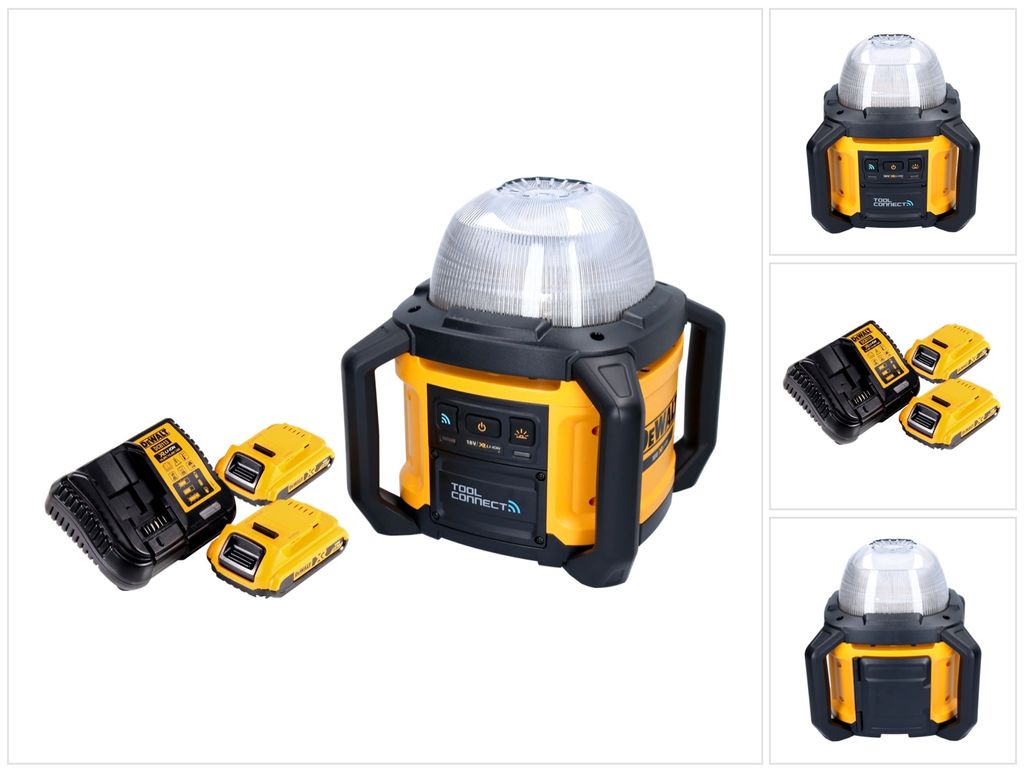 DeWalt DCL 074 D2 Akku Baustellenstrahler Strahler 18 V 5000 lm 4000 Kelvin + 2x Akku 2,0 Ah + Ladegerät