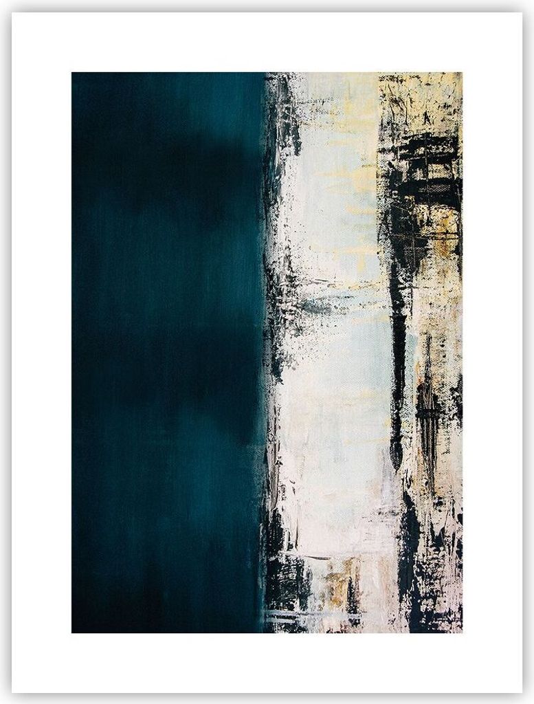 Poster - Poster ohne Rahmen - Abstraktion gerieben schwarz - 30x40 cm - Wand Bild - Wanddeko - Wandbilder - Kunstposter - Wandposter - Bilder - Kun...
