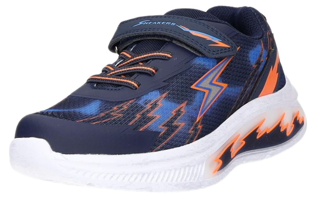 Sneakers Kinder-Jungen-Sneaker-Slipper-Klettschuh Blau-Orange-Weiß-Mehrfarbig, Farbe:blau, EU Größe:31