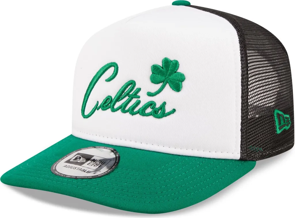 Casquette New Era A-Frame Trucker NBA Boston Celtics Blanche Officielle