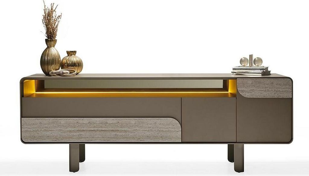 Beige Holz Konsole im eleganten Design