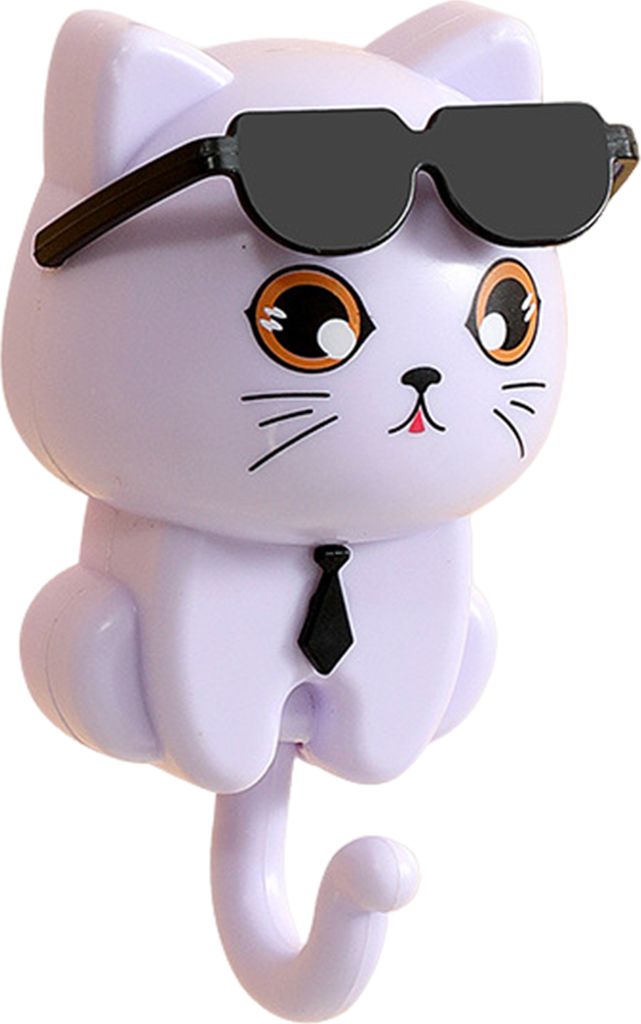 1 Paar Home Hook Organizer Cartoon Cat Style DIY Rundhaken Wasserdicht Feuchtigkeitsbeständig Küchenaufhänger