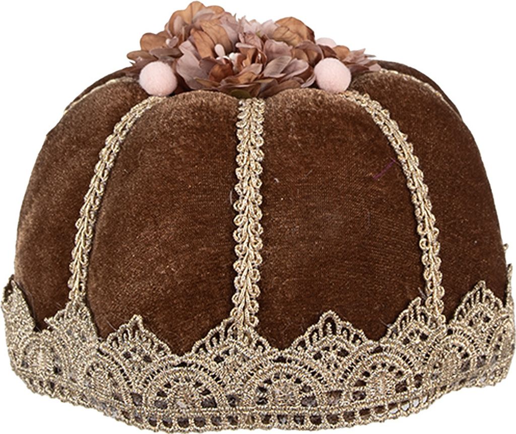 Clayre & Eef Dekorationsfigur Kuchen Ø 15x10 cm Braun Textil