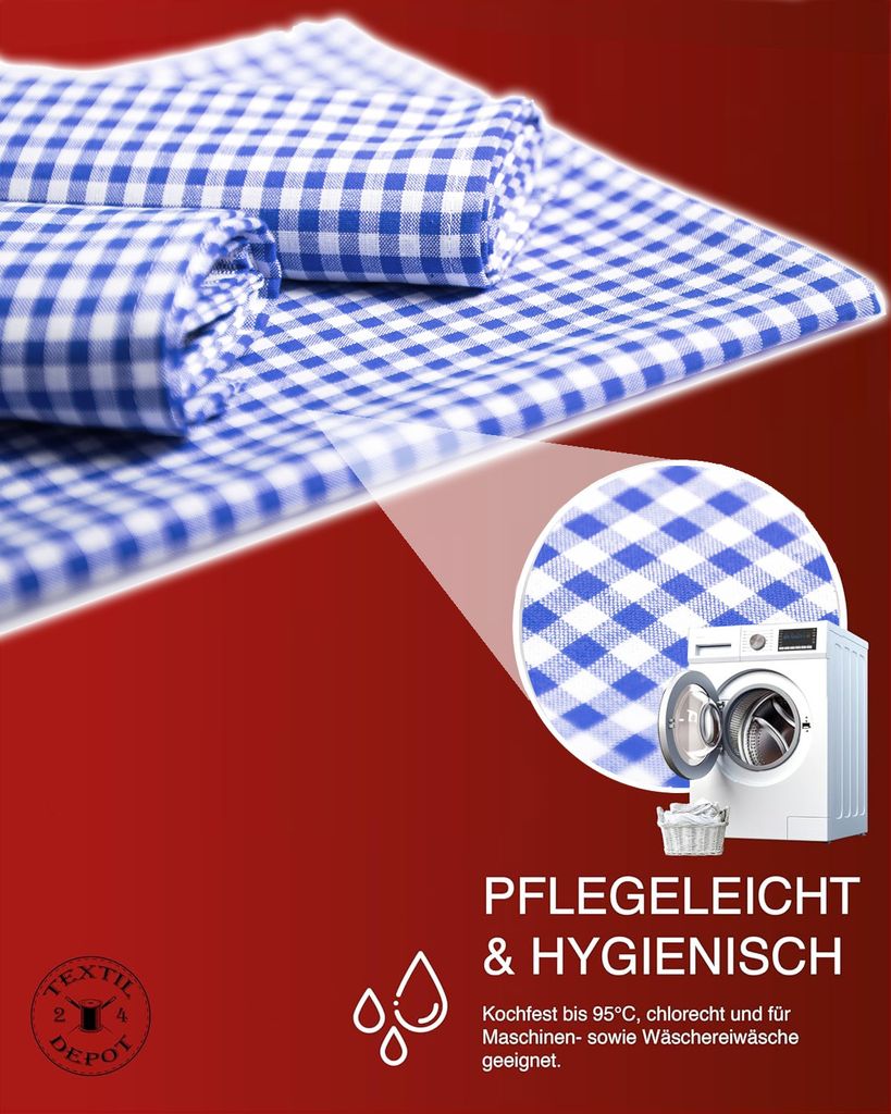 Texpot Servietten Aus 100% Baumwolle - 12 Stück, 40x40 Cm, Braun-weißes Karo 2 Cm