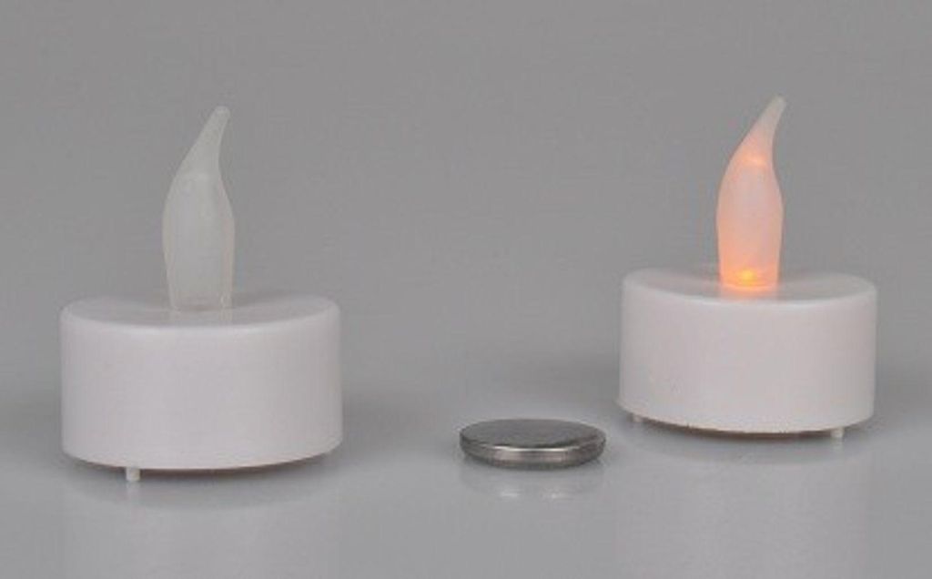 LED-Teelichter 2er-Set mit Batterien elektrische Kerze Produktbild 