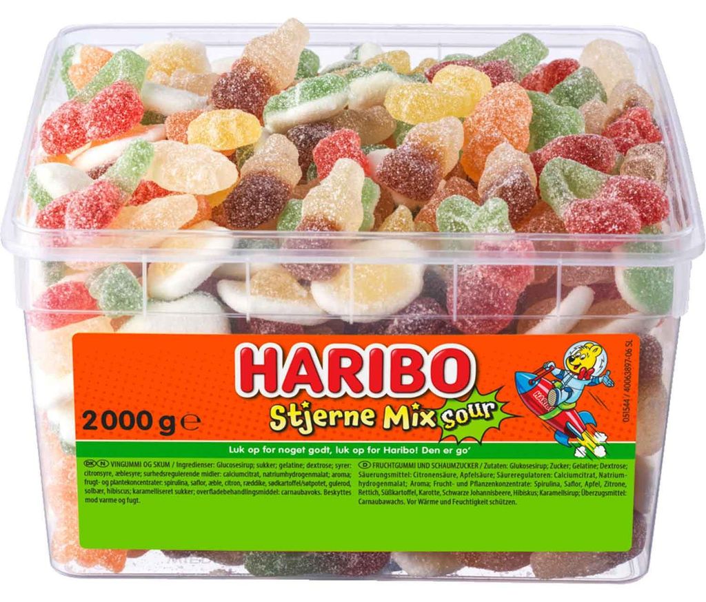 Haribo Stjerne Mix sour 2kg Produktbild 