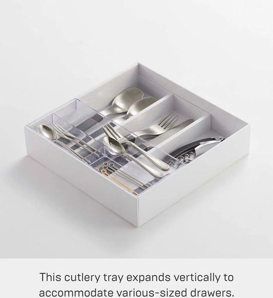 Organiseur de tiroir blanc profondeur 47 cm pour cuisine et bureau