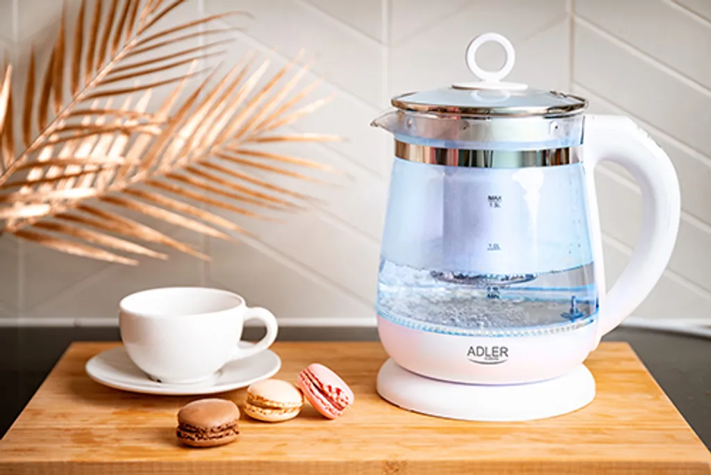 Adler AD 1299 Bollitore in Vetro con Infusore 1,5L Bianco 2200W - 12