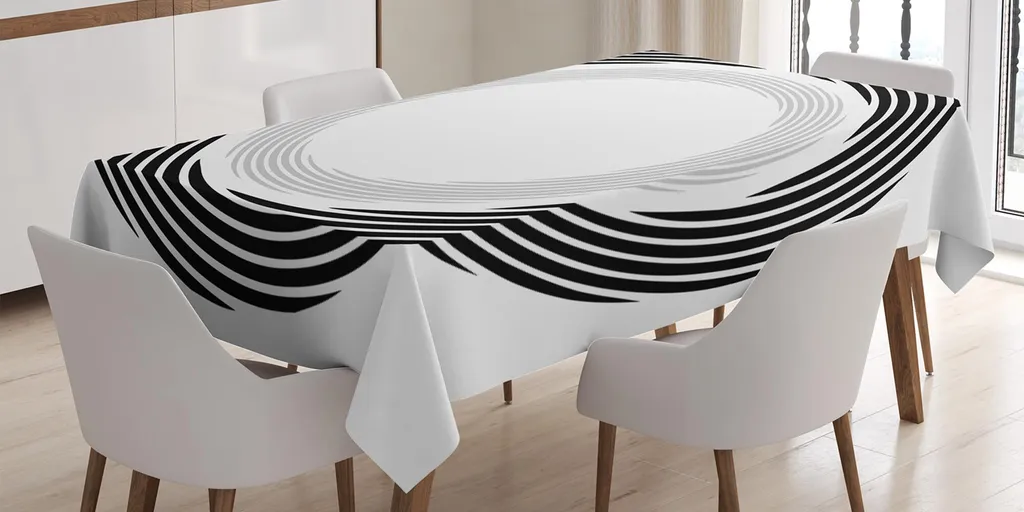 Tovaglia Astratta Nera 140x240cm ABAKUHAUS Spiers - Minimalismo Moderno