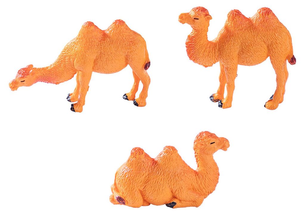 3 Mini-Kamel-Ornamente, Miniatur-Kamelfiguren, Tischdekoration, Mini-Tierstatuen für Mikrolandschaften, DIY-Bastelarbeiten