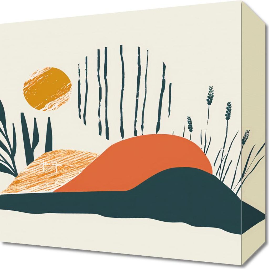 Bild 30x30cm Abend auf der Wiese