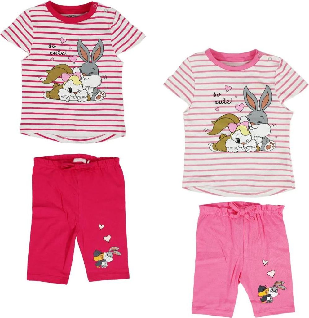 Bugs und Lola Bunny Baby Mädchen Sommerset Shorts plus T-Shirt – Rosa / 62